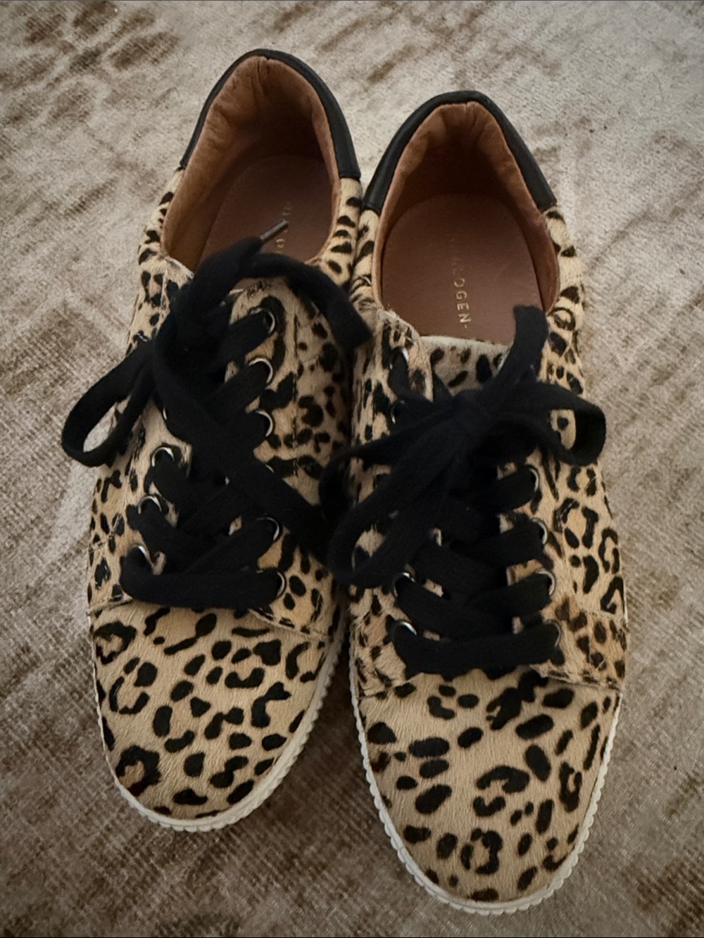Halogen Leopard-Print Platform Sneakers in Tan & Black - Picture 2 of 3